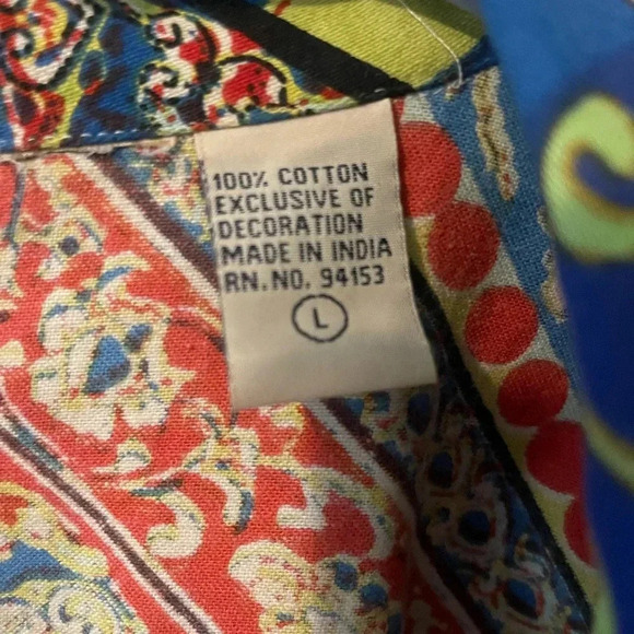 Vintage 90s rainbow colored funky print cotton jacket modern size Large - Picture 8 of 10